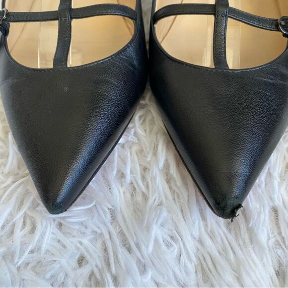 Christian Louboutin Toerless Muse Caged Black Leather Pointed Flats Size 37.5 - Picture 9 of 11